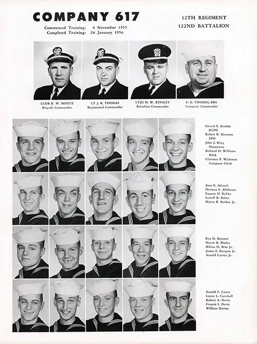 Company 55-617 Great Lakes NTC Recruits, Page 1.