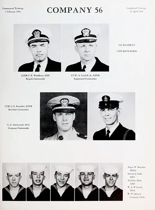 Company 61-056 Great Lakes NTC Recruits, Page 1.