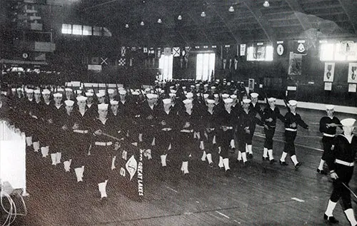 Company 61-056 Great Lakes NTC Recruits, Passing in Parade.