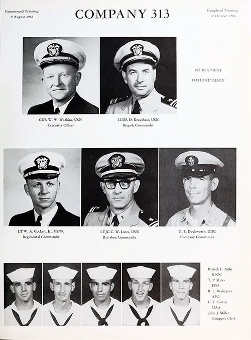 Company 61-313 Great Lakes NTC Recruits, Page 1.