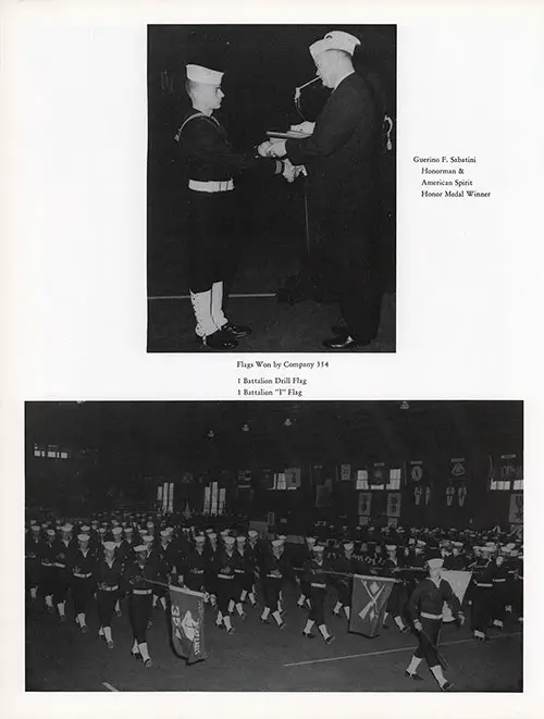 Company 61-354 Great Lakes NTC Recruits, Honorman, Flags Won, Passing in Review, Page 5.