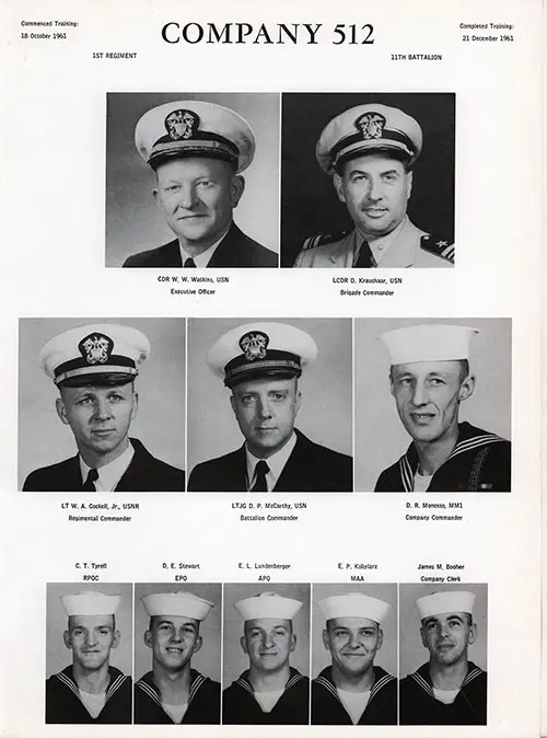 Company 61-512 Great Lakes NTC Recruits, Page 1.