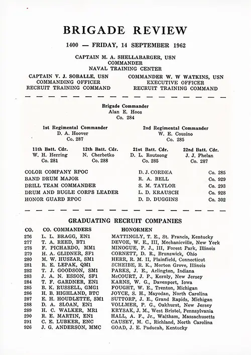 Companies 62-276-291 & 926 Great Lakes NTC Graduation Review, Page 2