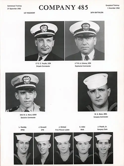 Company 65-485 Great Lakes NTC Recruits, Page 1.