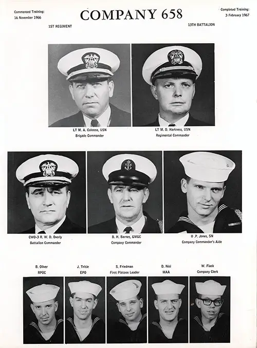 Company 66-658 Great Lakes NTC Recruits, Page 1.