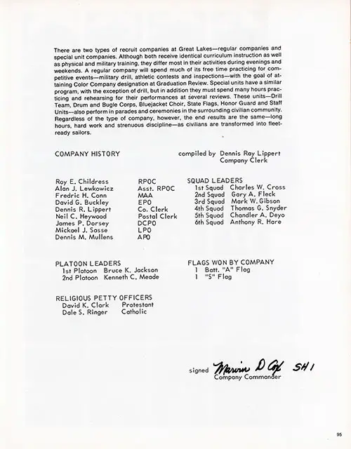 Company 76-132 Great Lakes NTC Recruits, Company History, Page 8.