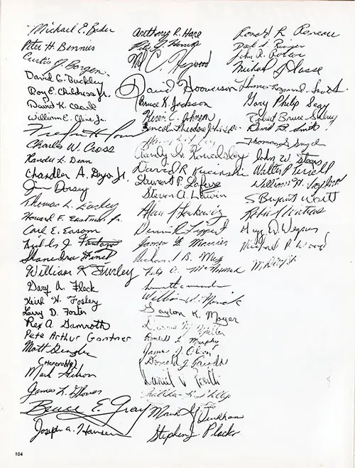 Company 76-132 Great Lakes NTC Recruits, Autographs, Page 14.