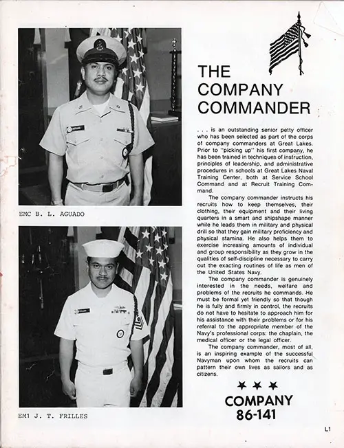 Company 86-141 Great Lakes NTC Company Commanders.