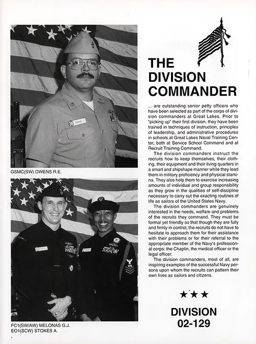 Division 02-129 Great Lakes NTC Leadership, Page 1.