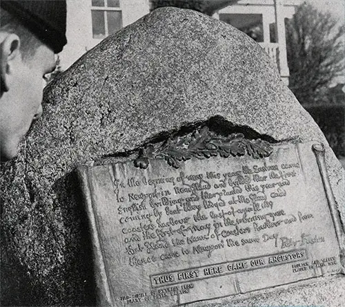 “Marker .on the Station commemorating the landing of the Eastons on Coasters Harbor Island”