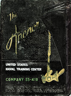 Front Cover, Navy Boot Camp Book 1955 Company 410 The Anchor