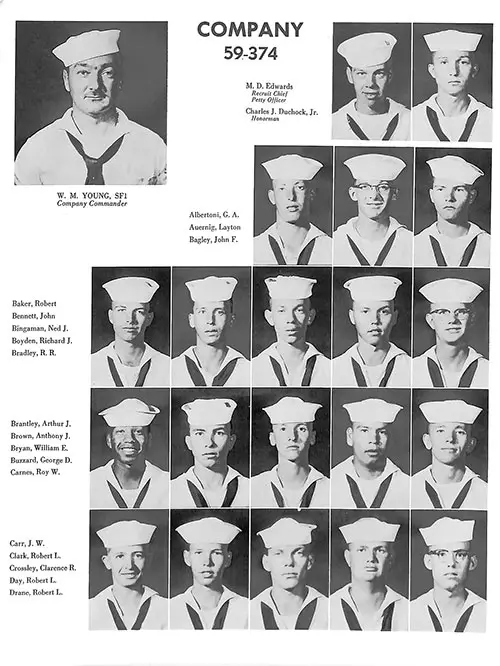 Company 59-374 San Diego NTC Recruits, Page 1.