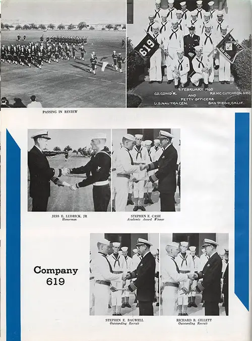 Company 59-619 Recruits, Company Honormen and Passing in Review