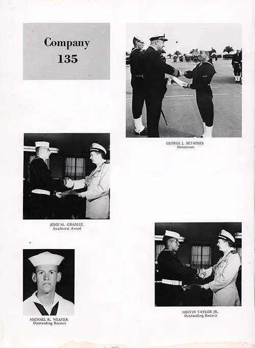 Company 64-135 San Diego NTC Recruits, Honors and Awards, Page 4.