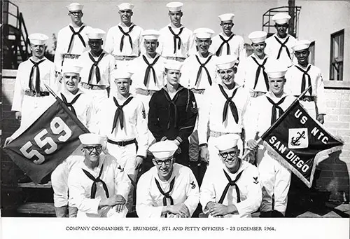 Company 64-559 San Diego NTC Company Commander and Petty Officers - 23 December 1964
