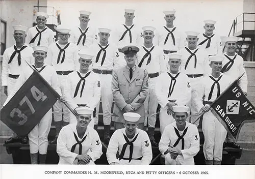 Company 65-374 San Diego NTC Company Commander and Petty Officers - 6 October 1965.