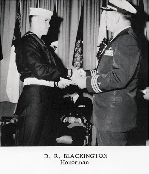 Company 67-033 San Diego NTC Honorman D. R. Blackington.