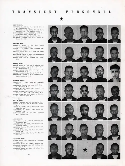 US Naval Receving Station Transient Personnel, Shoemaker, CA, Vol XXVII, 1945, Page 90.