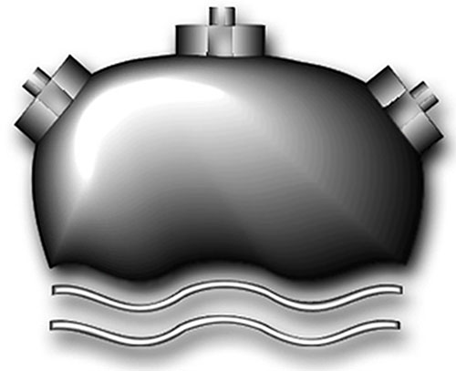 Insignia or Rating Badge for a US Navy Mineman (MN). A Floating Mine.