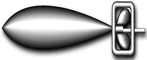 Insignia or Rating Badge for a US Navy Torpedoman's Mate (TM). A Torpedo, Head to the Front.
