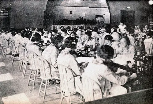 Large Group of Women in WPA Sewing Project.