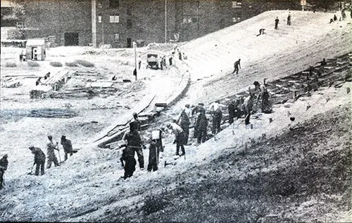 WPA Construction Crew Building a New Stadium.