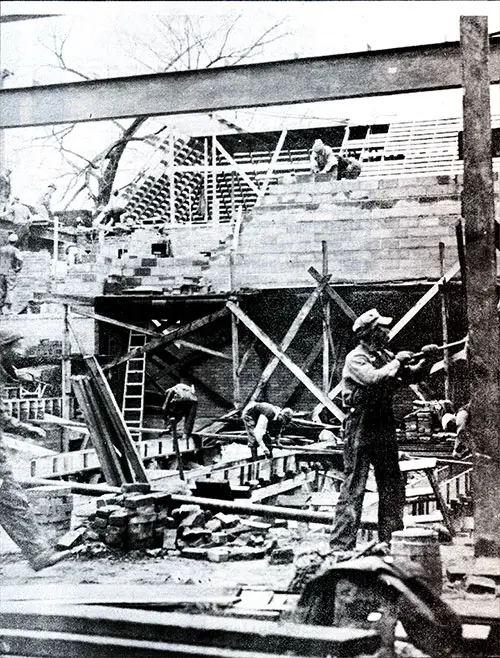 Many WPA Workers Are Assigned to the Construction of Public Buildings.