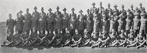 Left Half of Group Panoramic Photo of the Cadets of the First Battery Field Artillery, Third Officers Training Camp, Camp Devens, 1918.