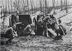 Battery Crew Warming Up - 3rd OTC - Camp Devens.