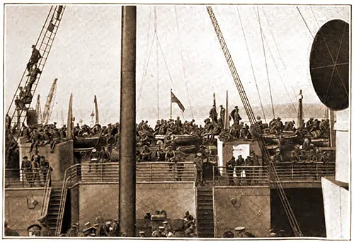 Transport in Southampton Waters. The Colonials First View of Blighty.