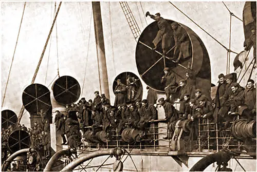 The Troop Transport Mauretania Arriving at New York, December 1918.