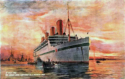 The Cunard Liner Aquitania Re-appears in the Mersey as a Hospital Ship. A Merchant Fleet at War, 1920.
