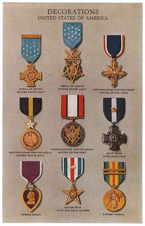 United States of America Decorations for Soldiers and Sailors.