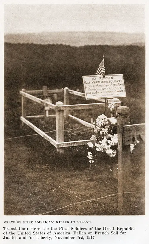Grave of First American Killed in France.