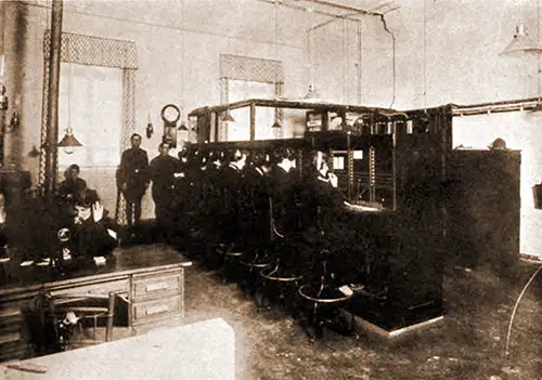 Girl Telephone Operators at Work in France. Annual Report of the Chief Signal Officer, 1919.