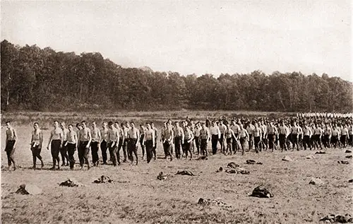 New Recruits at Camp Devens After the Setting-Up Drill.