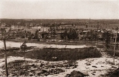 Looking North From Boulder Hill. In the Foreground, on the Further Side of the Road, Is the Commercial Center of the Camp.