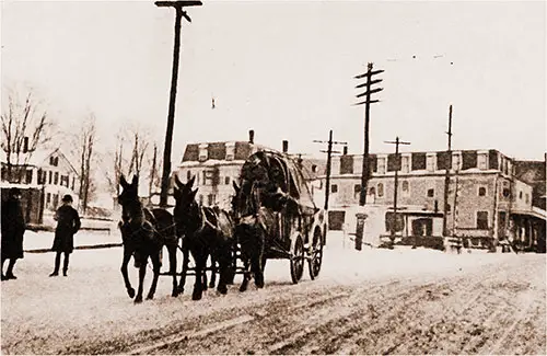 A Common Scene Is the Heavy, Rumbling Supply Wagons in the Streets of Ayer.