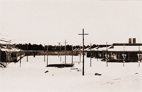 Base Hospital Barracks That Are Used as Housing for the Patients Averaging 800 Men per Day.