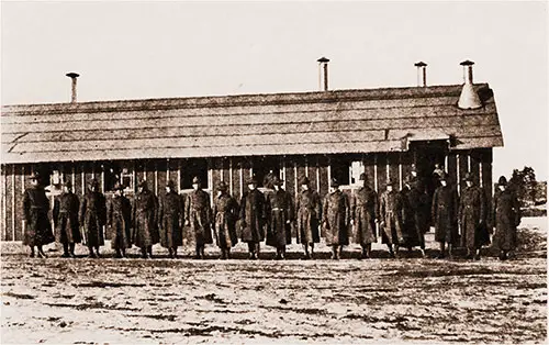 Different Companies Supply Guards on a Rotating Basis Shown Outside a Regimental Guard House Building.