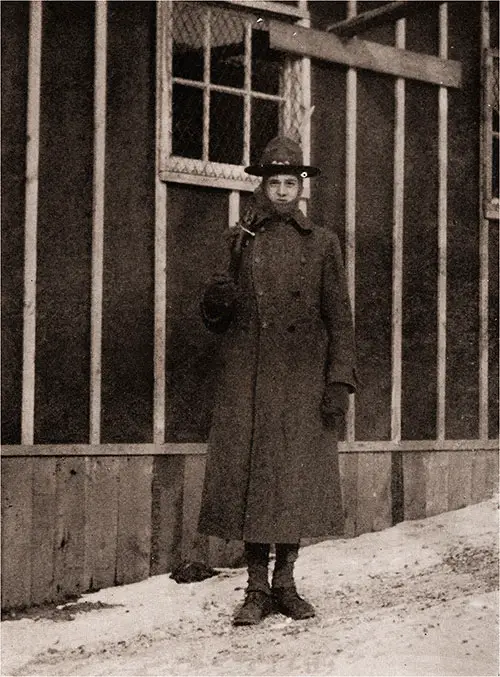 This Guard, With His Bayonet Fixed, Is Patrolling the Vicinity of a Battalion Headquarters of the 303rd Infantry.