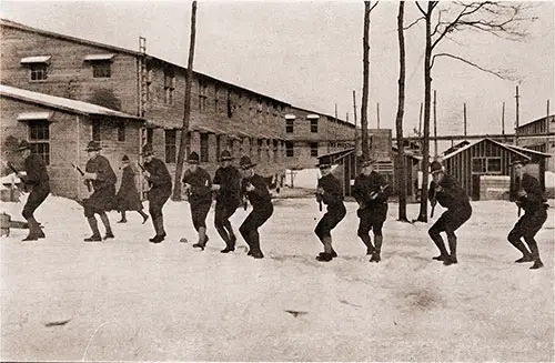 Men of the 13th Company, Depot Brigade Taking Bayonet Practice.