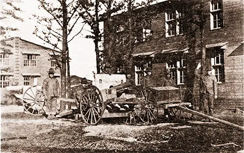 Lt. Julian L. Lanthrop Drills a Squad from Battery E, 303rd Heavy Field Artillery.