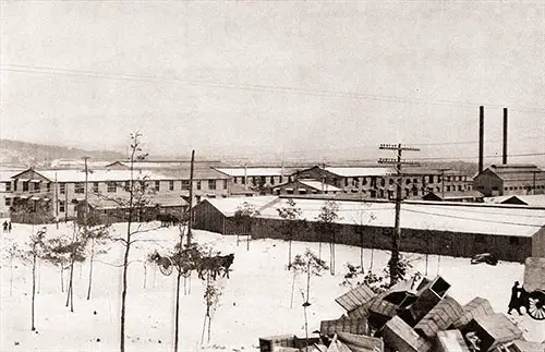 Barracks of the 301st Infantry at Camp Devens - "Boston's Own."