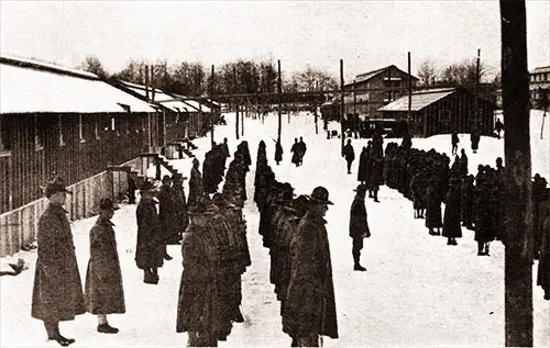 The First Battalion, 304th Infantry, Has Taken Its Place, and the Line in the Rear Is Standing at Attention.