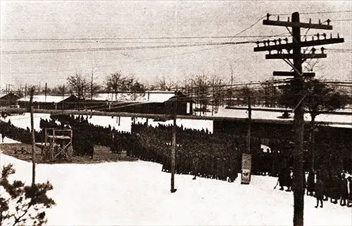 304th Infantry Regiment Standing in Formation at Attention.