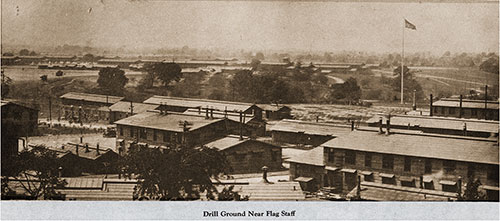 Drill Ground Near Flag Staff. Pictorial Souvenir of Camp Zachary Taylor, 1928.