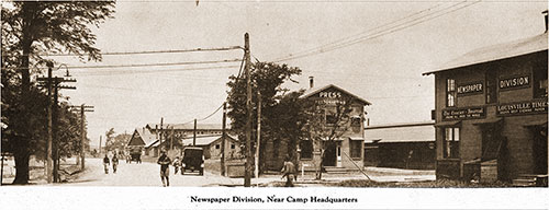 Newspaper Division, Near Camp Headquarters. Pictorial Souvenir of Camp Zachary Taylor, 1928.