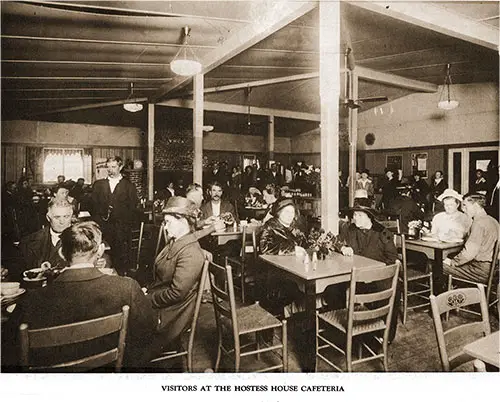 Visitors at the Hostess House Cafeteria. Pictorial Souvenir of Camp Zachary Taylor, 1928.