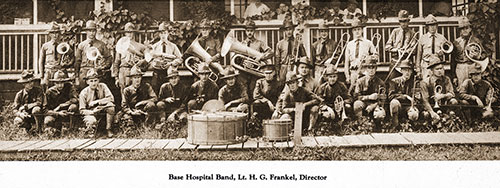 Base Hospital Band, Directed by Lt. H. G. Frankel. Pictorial Souvenir of Camp Zachary Taylor, 1928.